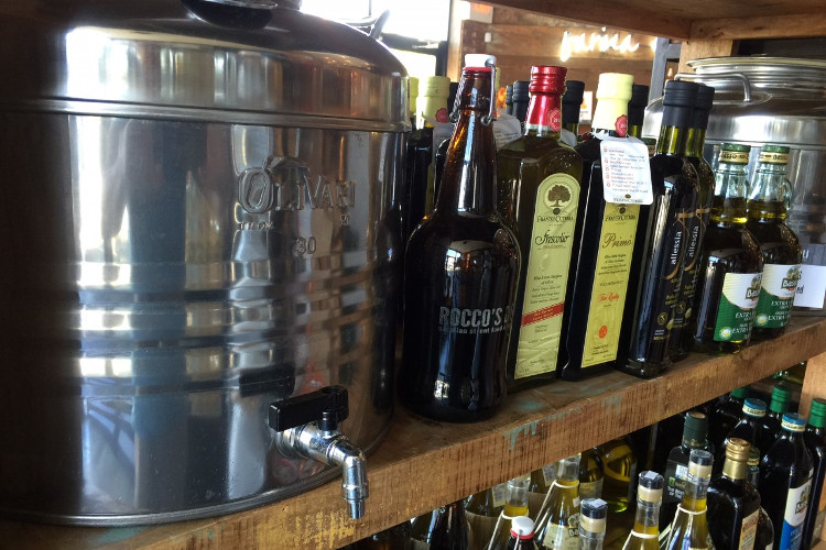 Refills are available of fresh, extra virgin olive oil.