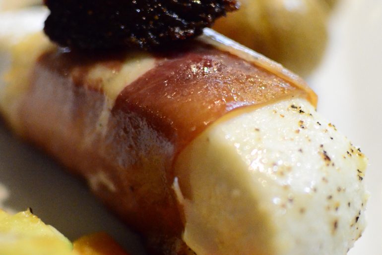 Prosciutto-wrapped Halibut, Jans on the Beach