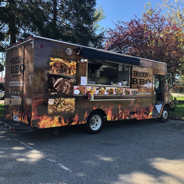 food truck with BBQ imagery